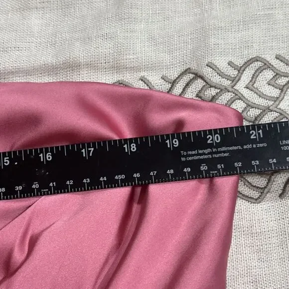 (R7) LAUREN Ralph Lauren Satin One-Shoulder Cocktail Dress in Pink Size 16 - Picture 13 of 16